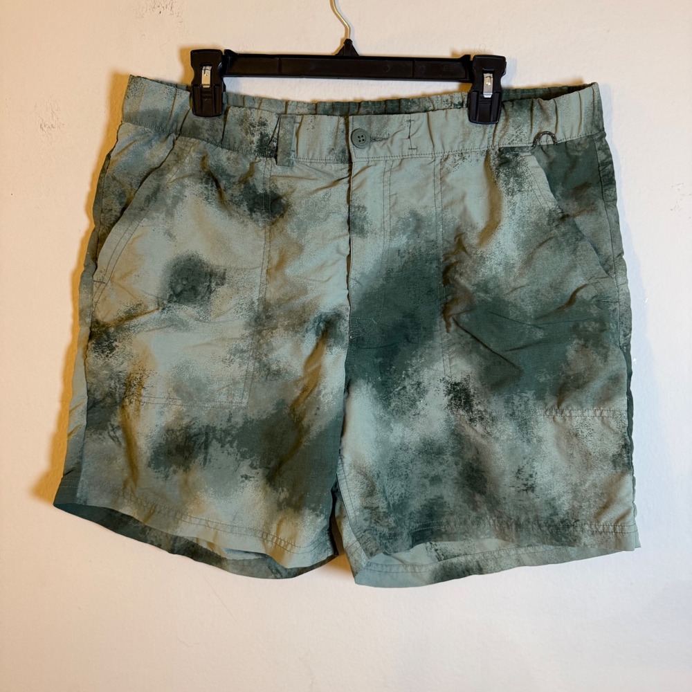 REI Co-op Mens Hiking Shorts Green Grey Tie Dye Ripstop Large Outdoor Trail